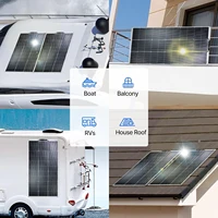 Kit de panneaux solaires flexibles 250W, 2 modules solaires monocristallins 125W 18V avec contrôleur de charge solaire 20A et câbles, système solaire complet IP67 étanche et léger pour camping-car, camping, bateau, charge de batterie 12V 8