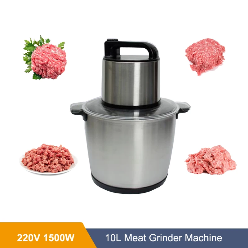 220V/50HZ Stainless Steel Yam Pounding Machine Big Meat Grinder Electric Yam Pounder 10L Meat Chopper 3