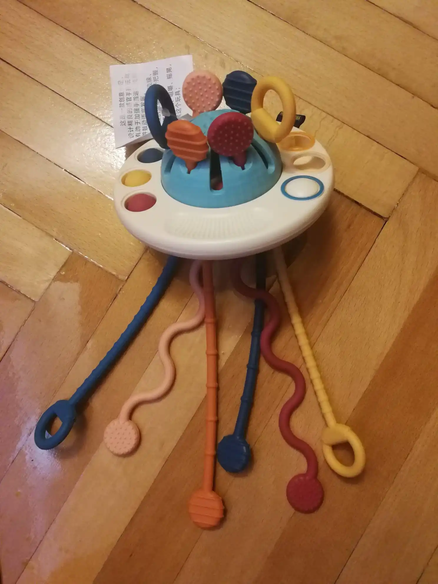 Montessori Silicone Pull String Toy - Teether and Rattle for Babies 6-12 Months photo review