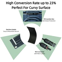 Panneau solaire flexible ETFE 100W 12V monocristallin, adapté aux camping-cars, au camping, aux bateaux, aux caravanes, aux voitures, etc. 4
