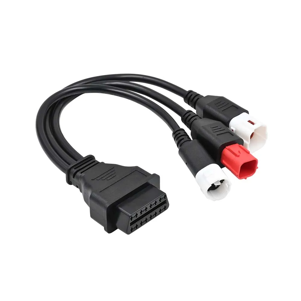 Conector de diagnóstico OBD2 de motocicleta de 3 4 6 pines para Yamaha 3PIN 4PIN para Honda 6Pin 3 en 1 adaptador de extensión de enchufe OBD de motocicleta