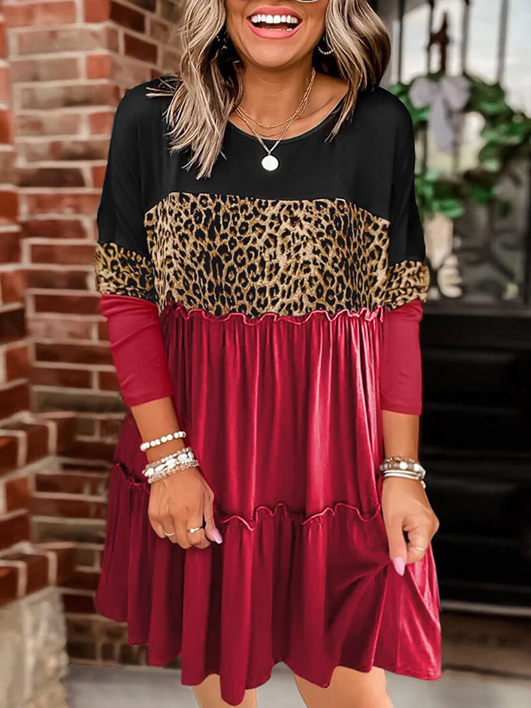 Vestido De Punto Casual Para Mujer - Manga Larga, Estilo Túnica, Tejido Suave