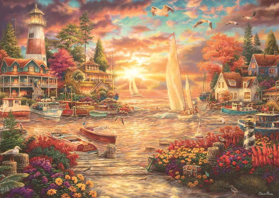 

At Jigsaw Puzzle 3000 Pcs End Of The Day At The Port For Adult&Kids Toy Educational Entertaintment Landscape Fun Games