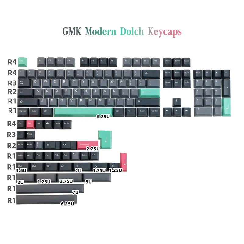 142 chaves gmk moderno dolch keycaps cereja
