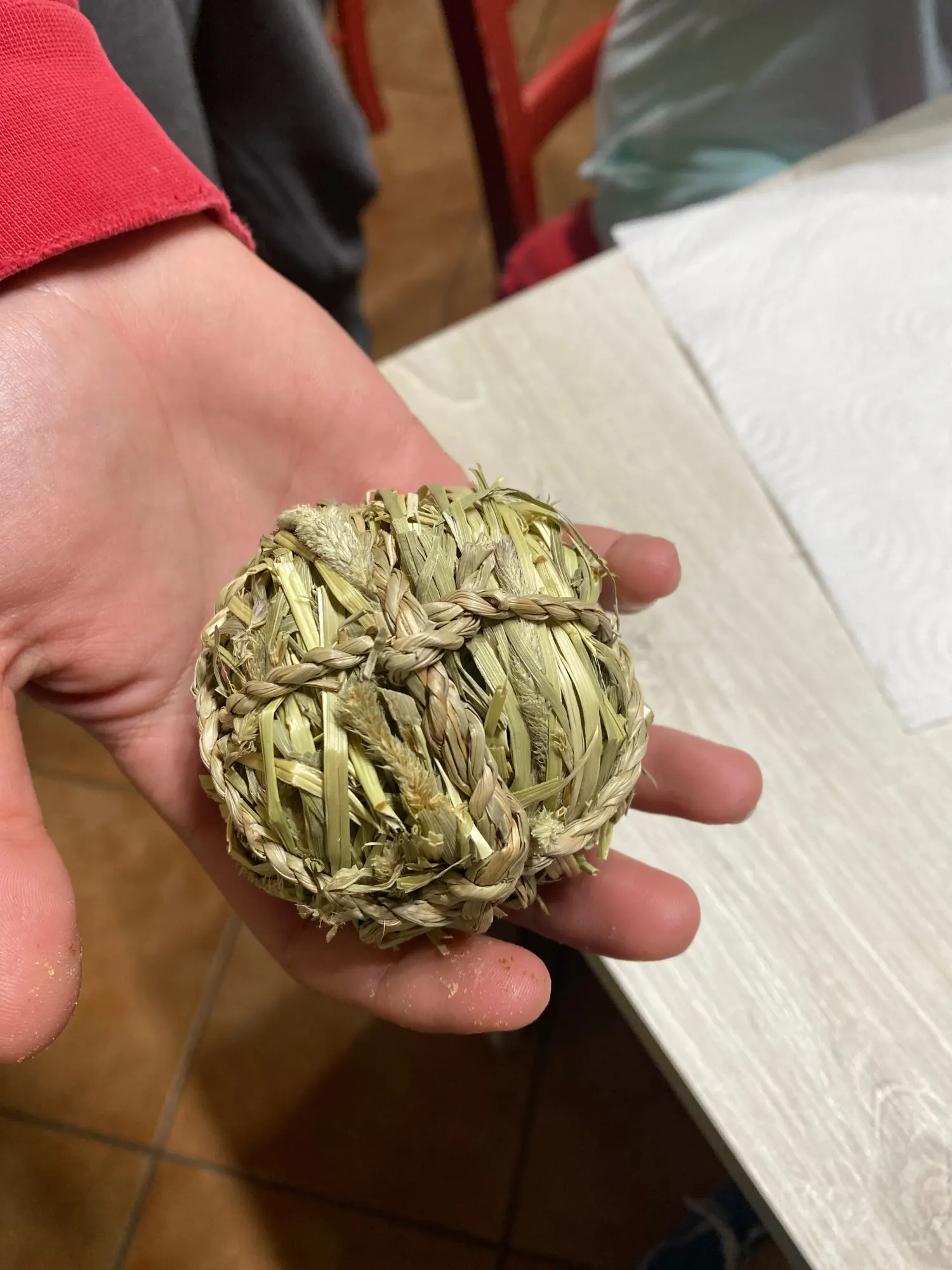 Grassy Fun: 7cm Braided Ball Chew Toy for Small Animals photo review