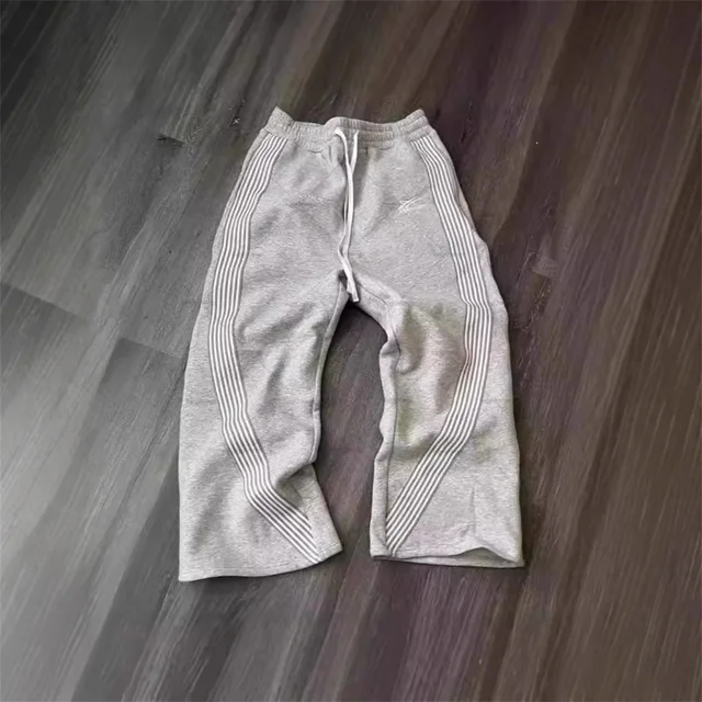 Casual Loose Straight Leg Pants Striped 2025 Summer Fashion Trend Brand Street Hip-hop Jogging Men's Women's Harajuku Sweatpants 6