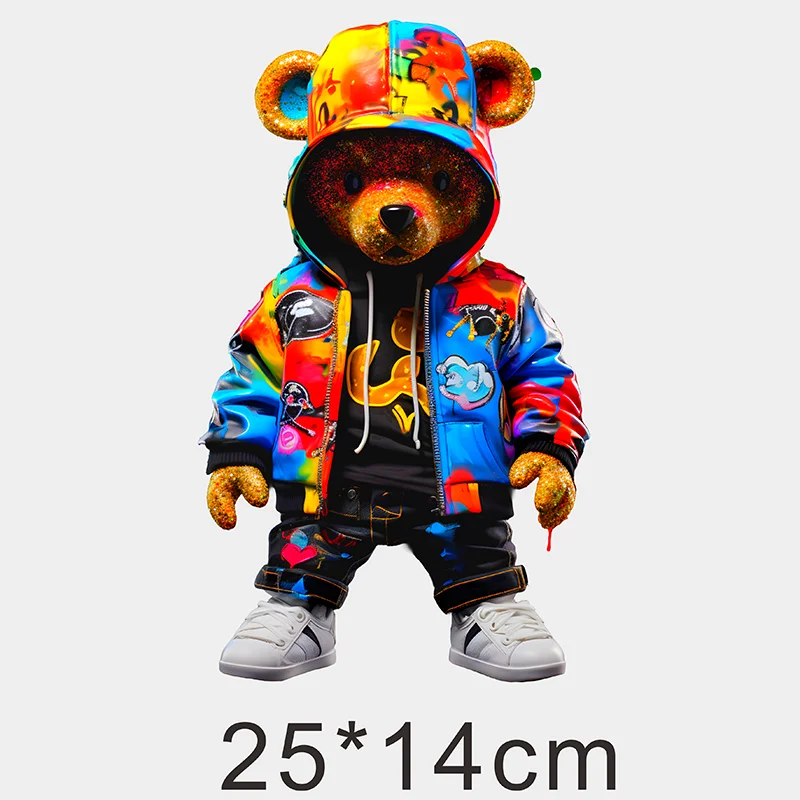 Graffiti Bears Stylish Waterproof Iron-On Patch