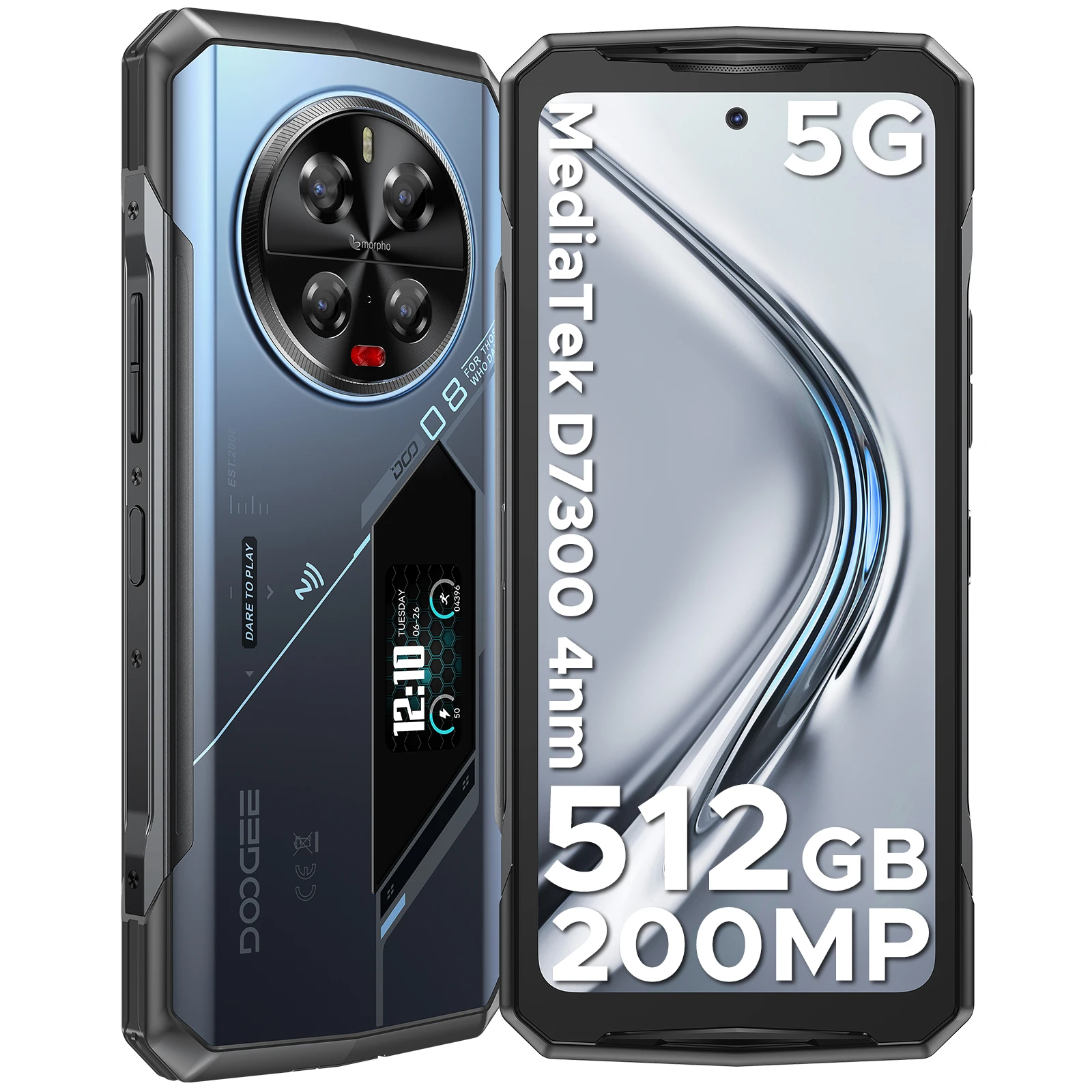 Global Version DOOGEE V40 Pro 5G Rugged Phone 6.78" 120Hz 16GB+512GB Dimensity 7300 200MP AI Camera 8680mAh Battery Gaming Phone