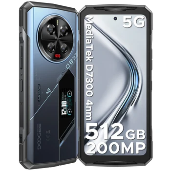 Versione globale DOOGEE V40 Pro 5G Telefono robusto 6.78 "120Hz 16GB + 512GB Dimensity 7300 200MP AI Camera 8680mAh Batteria Telefono da gioco