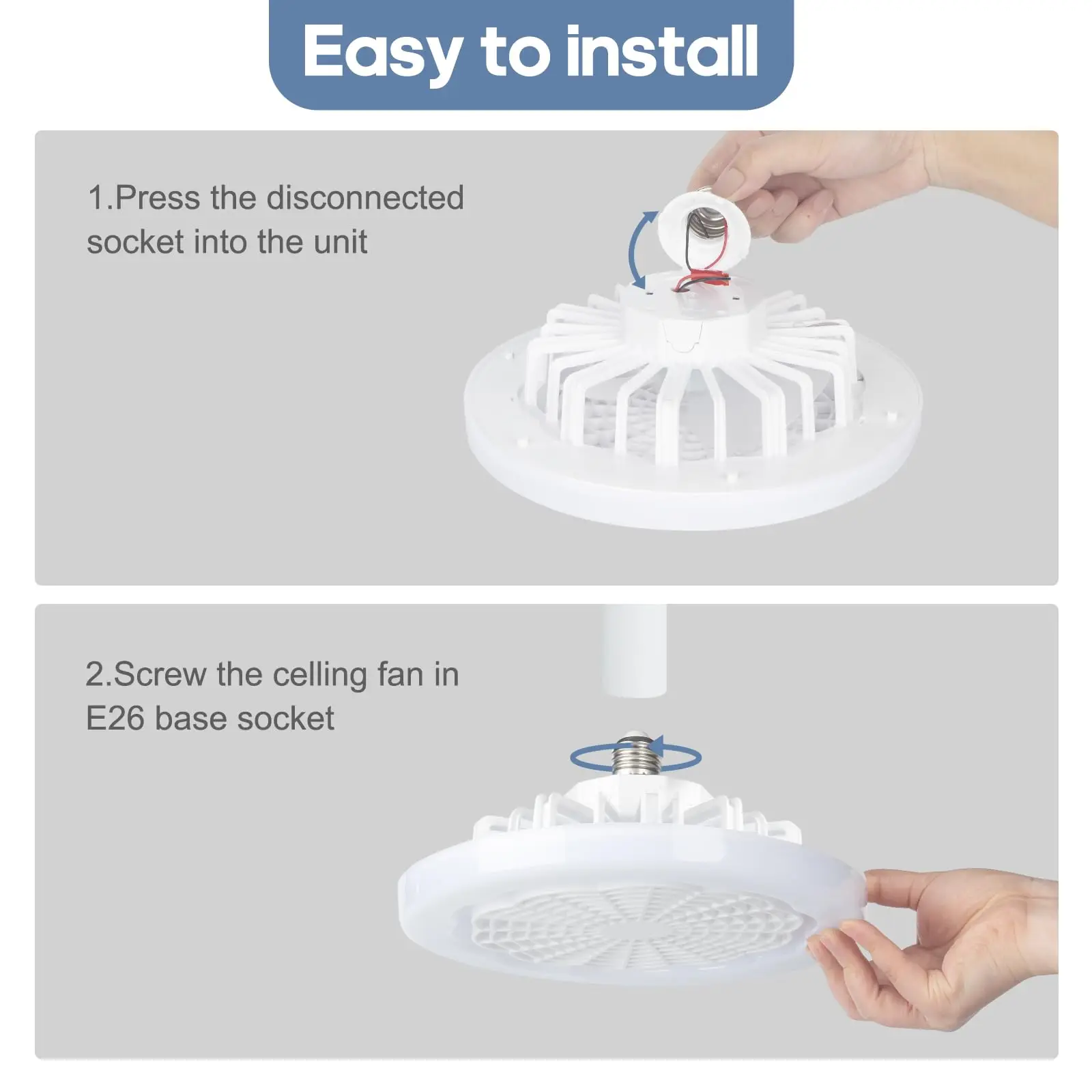 E27 ceiling fan light silent electric fan with remote control ceiling fan light suitable for living room study room kitchen 5