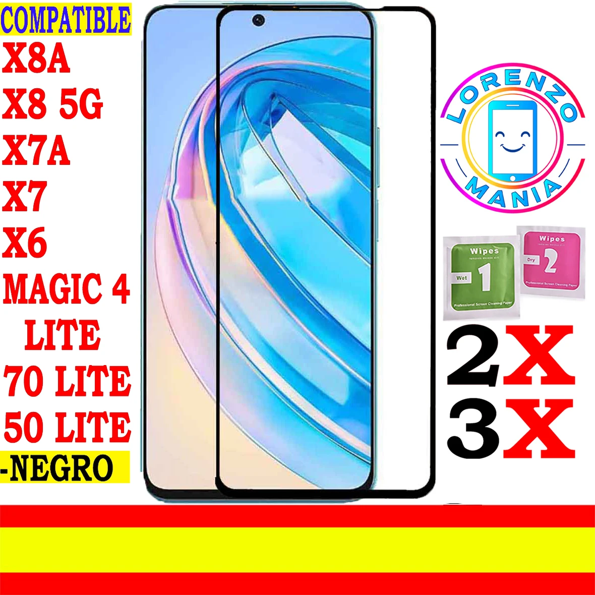 Honor X8A, Honor X8 5G, Honor X7A, Honor X7, Honor X6, Honor Magic 4 Lite 5G, Honor 70 Lite, Honor 50 Lite, Proteggi Schermo In Vetro Temperato Antide