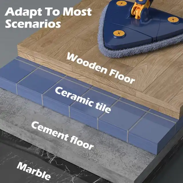 Triangular wet and dry use mop for cleaning 3