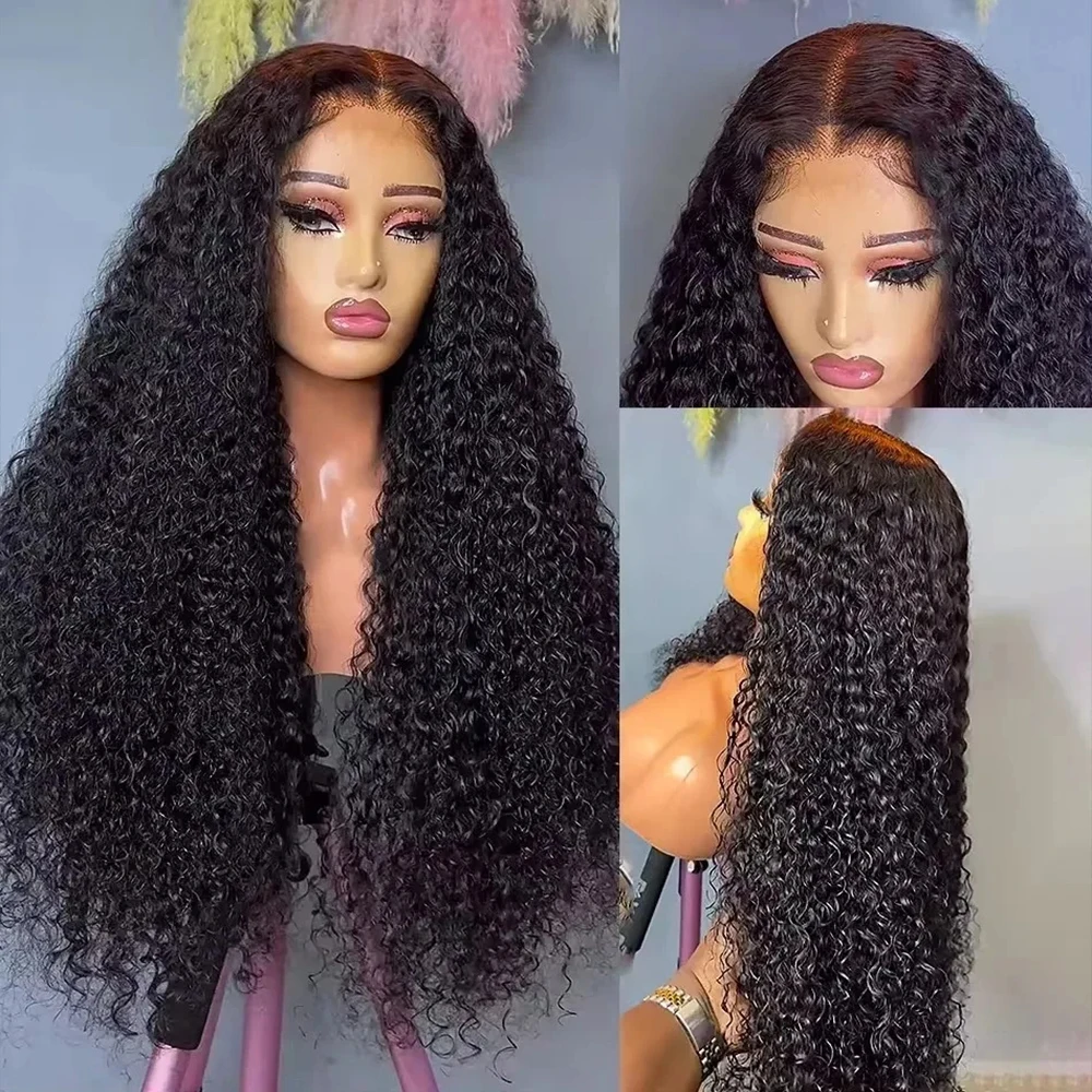 250 Density Kinky Curly 13x6 HD Lace Frontal Wig 38Inches Precut Glueless Kinky Curly Wigs Human Hair  360 Full Lace Front Wig