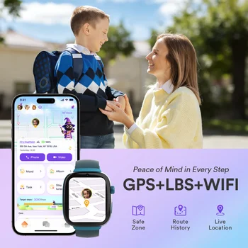 4G Kids GPS Smartwatch with SIM Card, Video Call, Two Way Call, SOS, Parental Controls, IP68 Waterproof Best Gift for Child 2