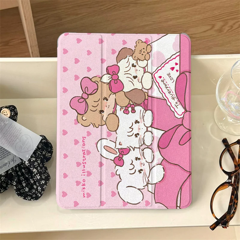 Korean Cute Tablet Case with Pen Holder