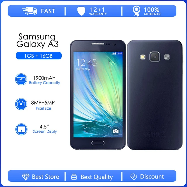 Samsung-Teléfono Móvil Galaxy A3, smartphone renovado, desbloqueado, A300F, Quad Core, Android 4,5 ", 16GB 1GB RAM, 4G, cámara de 8.0MP, 1 año de garantía - AliExpress Mobile