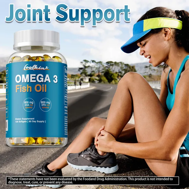 2147-094e4e.jpg Omega 3 Fish Oil - with DHA & EPA - Supports Brain, Nervous System, Cardiovascular, Skin Health, Antioxidant - 120 Capsules