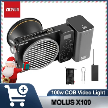 ZHIYUN MOLUS X100 COB 사진 조명, 100W, 2700-6500K, 2 색 미니 포켓 비디오 라이트, 필름 녹화, 리빙 스트리밍용