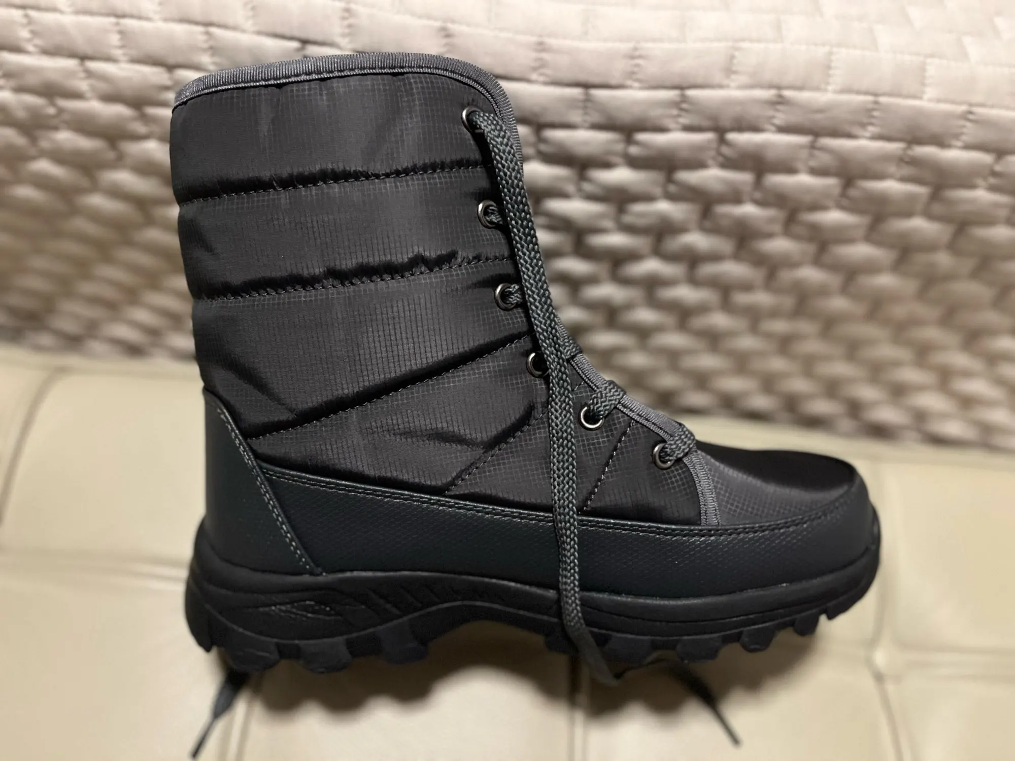New Outdoor Men Boots Winter Snow Boots For Men Shoes Thick Plush Waterproof Slip-Resistant Keep Warm Winter Shoes Plus Size 46 photo review