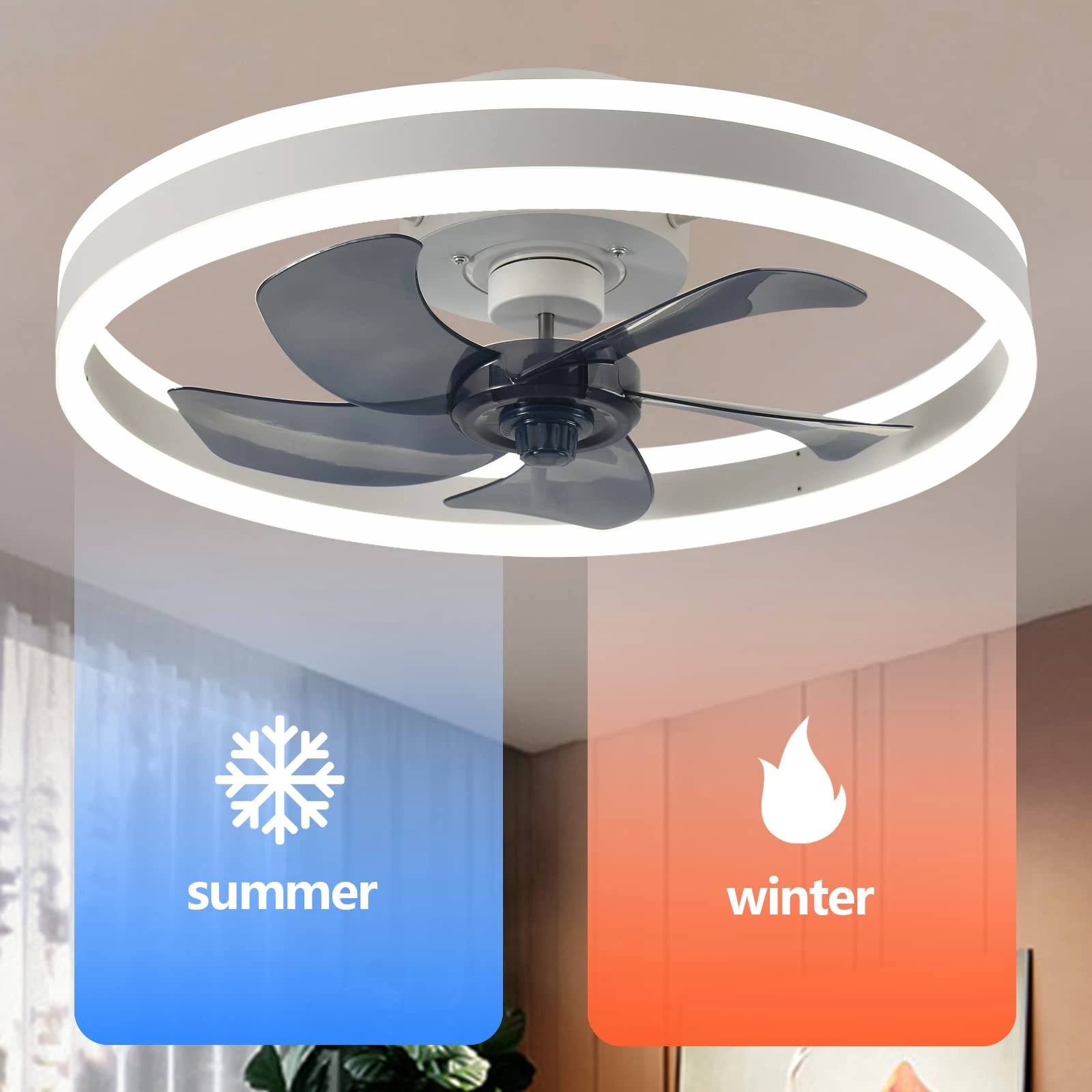 Ceiling Fan With Light And Remote Control Fanstira LED Lamp Small Decorative Fans Cooler Decoration For Bedroom Home Appliance 3