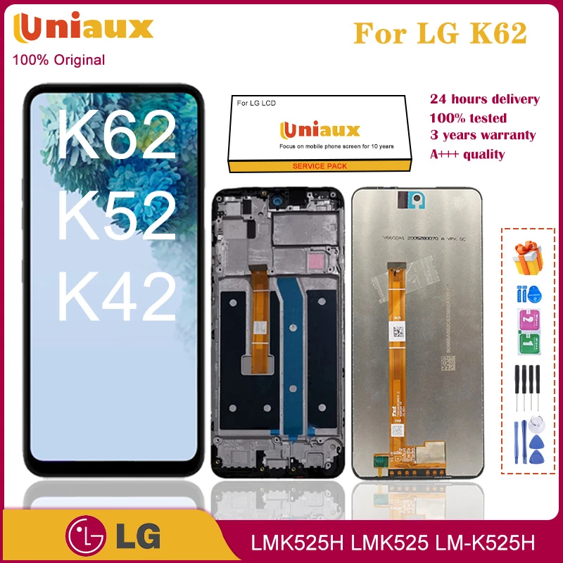 6.6" Original LCD For LG K42 K52 K62 LCD Display Screen Replacement For LG LMK525H LMK420 520 LM