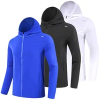 Men Long Sleeve Running Hoodies Fitness Sport Gym Male Sportwear Workout Coat Jogging Hooded Zipper Shirt Outdoor Sweatshirt