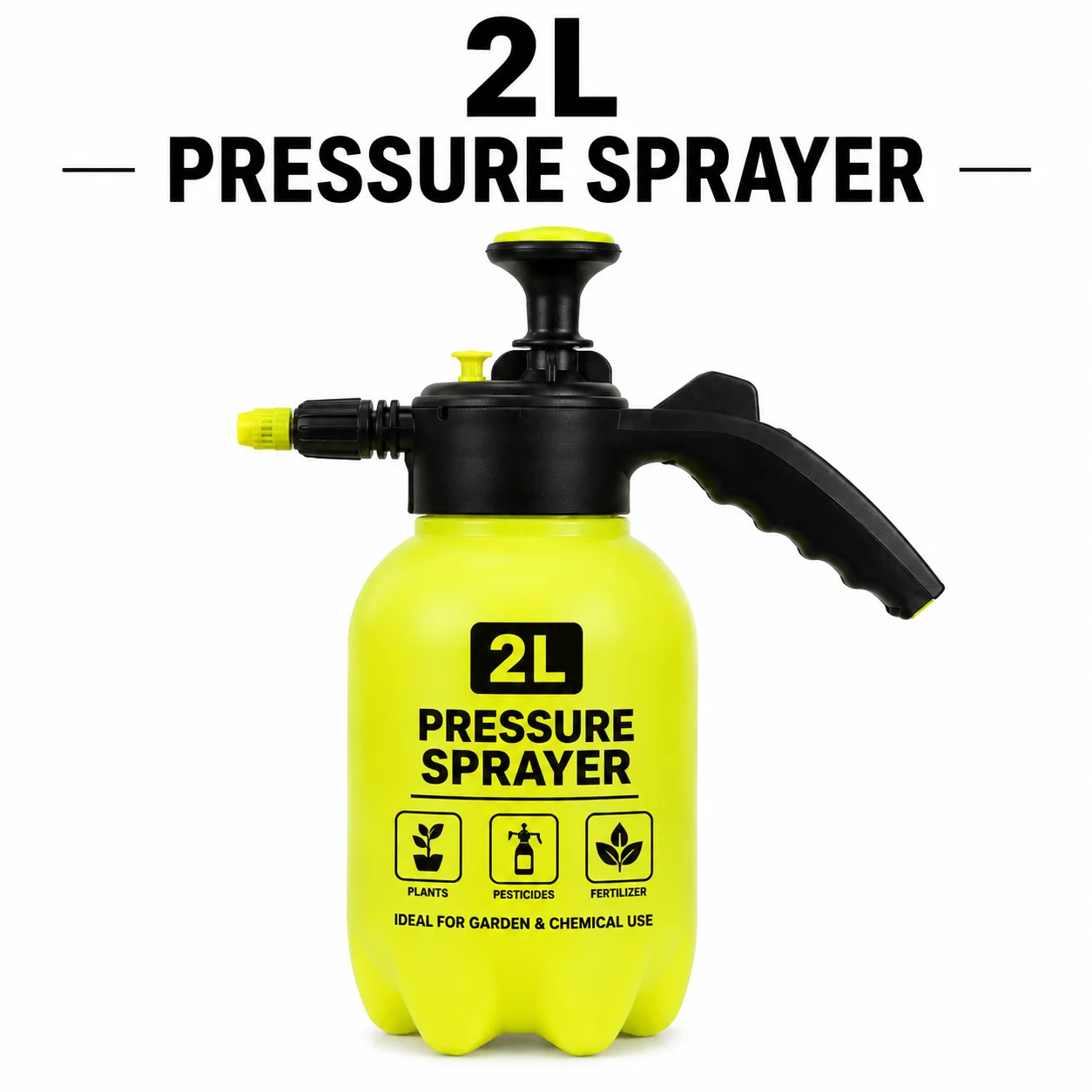 Pressure Sprayer Hand Pump 2L Garden Sprayer for Plants, Pesticides, Fertilizer & Chemical Use