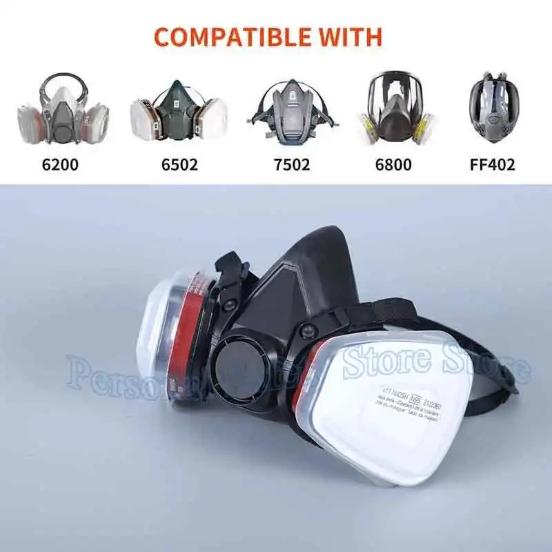 5N11 Dust Cotton Filter Paper 501 Holder For 3M 6001/6200/7502/6800 Chemical Spraying Painting Respirator Gas Mask Accessories