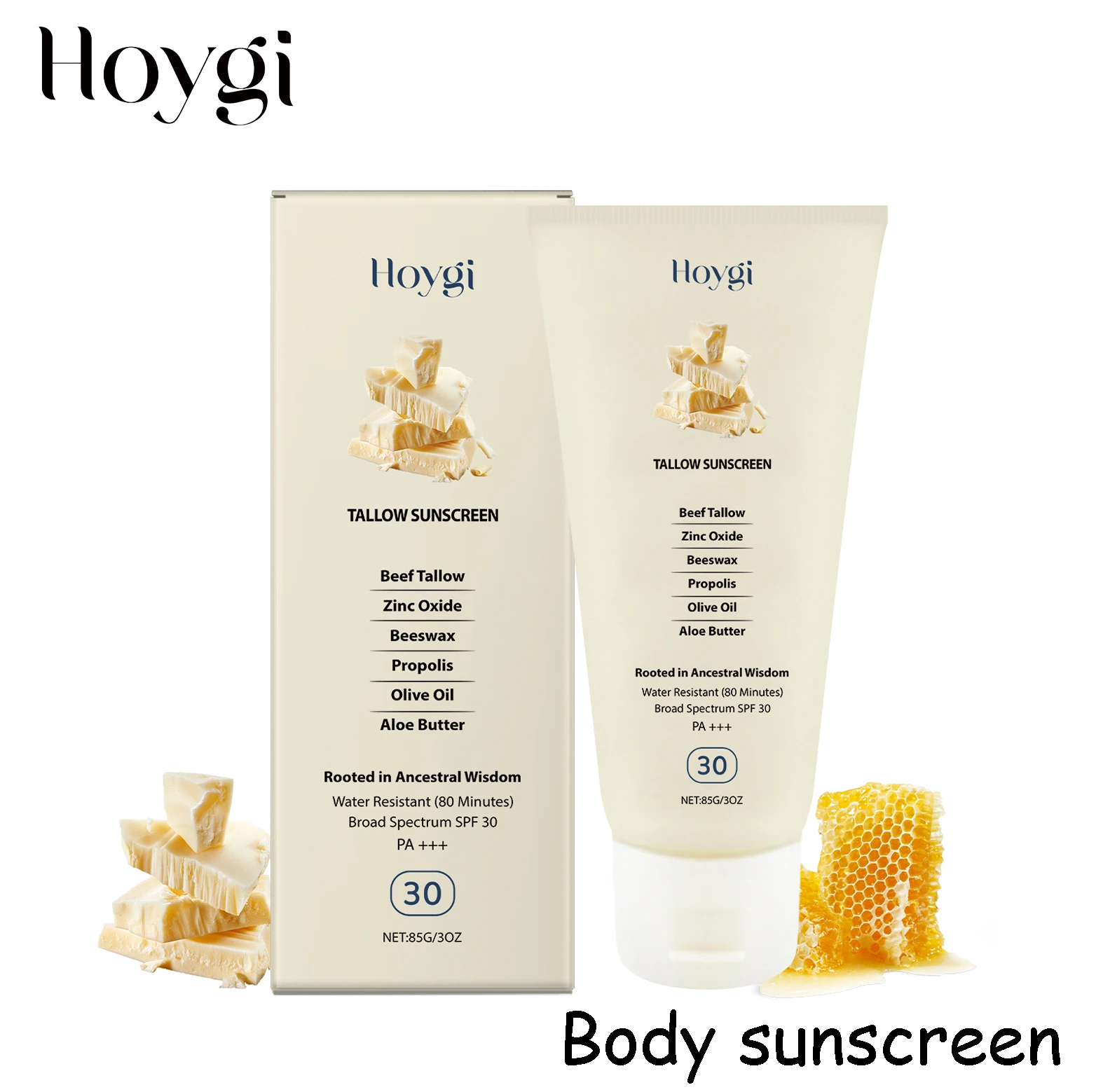 Hoygi Spf30 Body Sunblock Cream Deep Hydrating Refreshing Prevent Sunburn Non-greasy Mild Non-irritating Body Sunscreen Cream