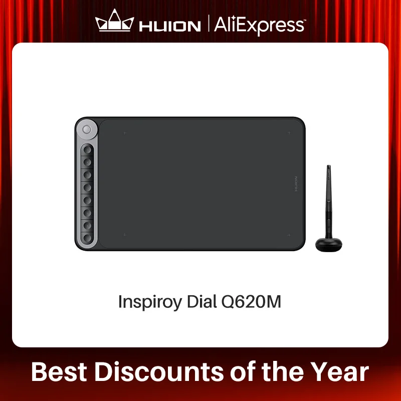 Huion Inspiroy Dial Q620M Graphic Tablet Wireless Drawing