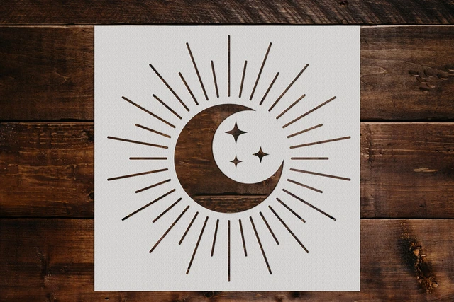 Plastic Cutouts Painting Template Hand Moon Phase Eye Pattern