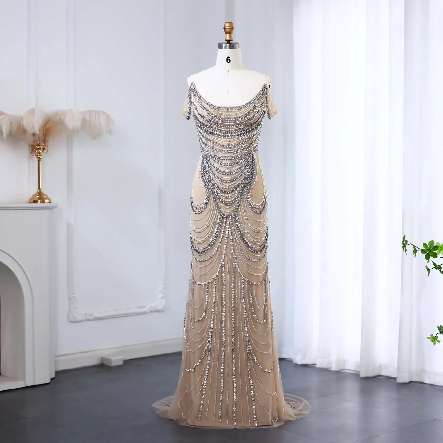 green emerald velvet dress Green Luxury Dubai Mermaid Evening Dresses with Cape Sleeves SS145, White / 14 main image 0