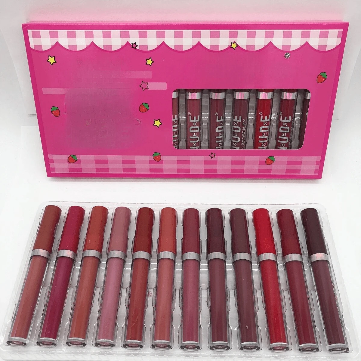 12 rouges à lèvres liquides mats indélébables de différentes couleurs économiques A0429