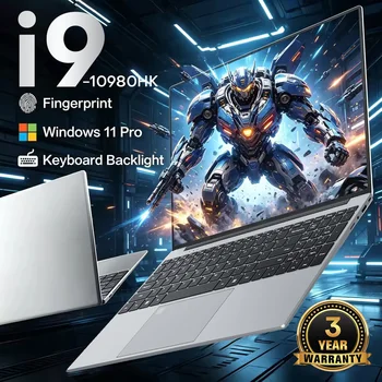 15.6“ Gaming Laptop Computer Intel I9 10980Hk I3 6100 Laptop Pc Gamer 16Gb Ram 1Tb 2Tb Ssd Fingerprint Unlock Notebook Pc with Backlight