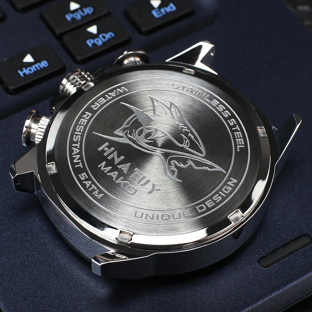 HNATUY Relogio Masculino Men Watches Sports 5bar Waterproof Watch Stainless Steel Case Luxuri Chronograph Quartz Watch Clock 5