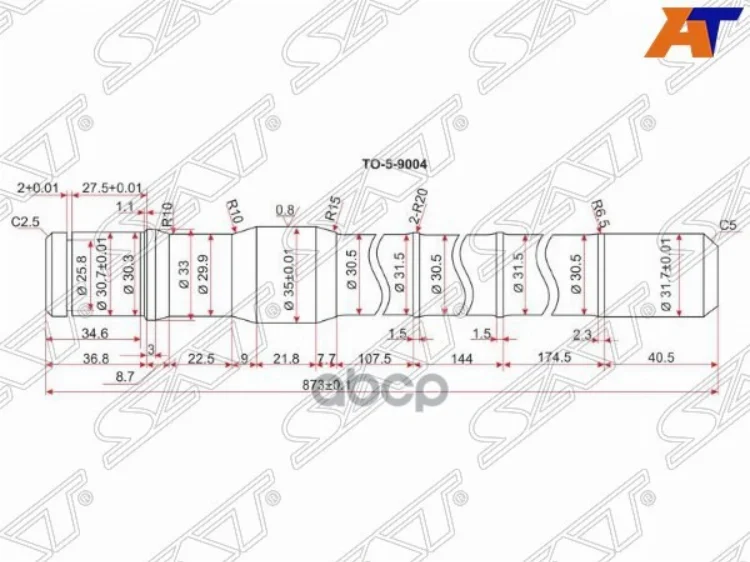 Полуось FR TY Land Cruiser 80/105 (длинная)  -LH