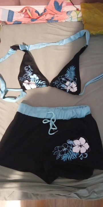 Vintage Flower print Cutie set Bikini 2000s Swimsuit Sexy Women Bathing Fashion Halter Strap Swimwear High Street Beach Female photo review