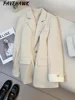 Women Long Sleeve Office Lady Blazers Autumn Winter Solid Casual Single Breasted Chic Notched Blazer Ladies Jackets Clothes 2