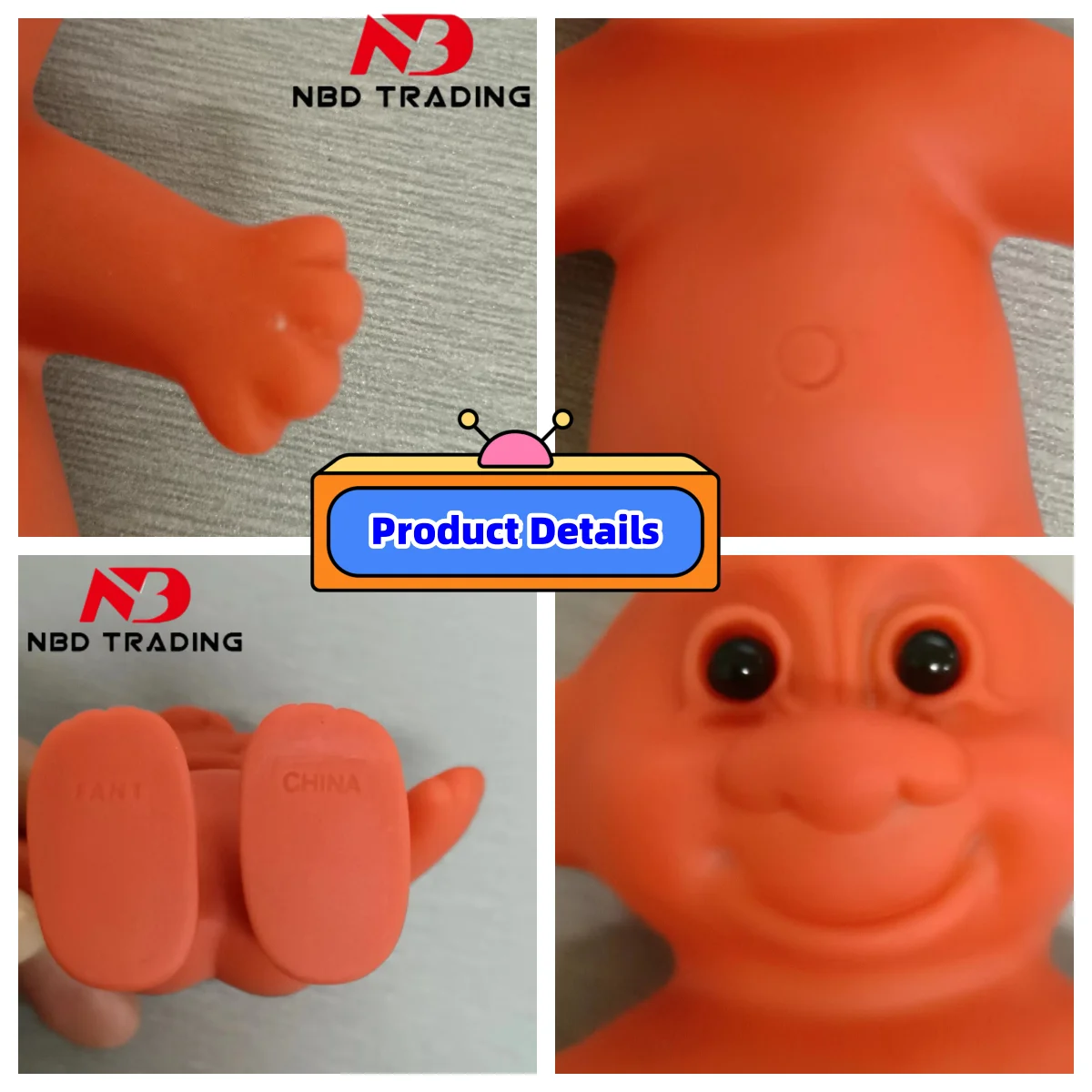 4PCS PVC Diy Lucky Troll Dolls Rubber Nake Vintage Troll Dolls Halloween party Birthday Gifts