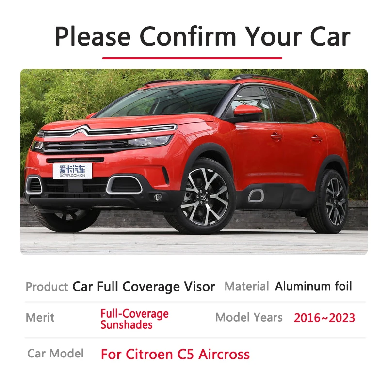 Car Full Coverage Sunshade Anti-UV Window Protector Interior For Citroen C5 Aircross