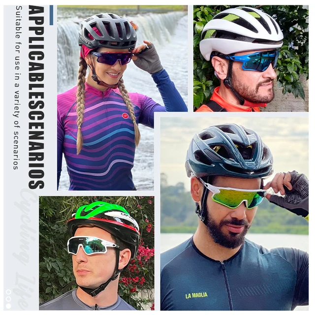 ROCKBROS Occhiali Ciclismo Fotocromatici - Anti-UV400, Lenti Trasparenti, Leggeri 27g, Uomo Donna