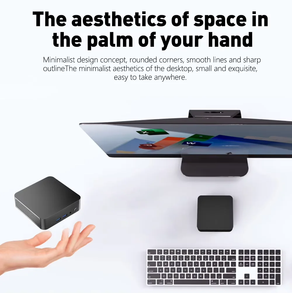 2026 Portable Intel Core i9 8950HK / i3-6100U Mini PC Computer Windows 11 16GB DDR4 RAM 512GB 1TB SSD Gaming Computer WiFi 6 BT5.2 USB3.0 1080P Mini Desktop PC - immagine 6