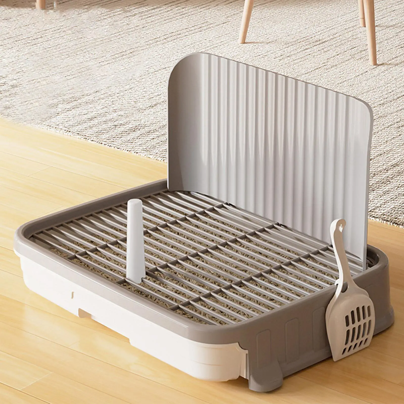 Indoor Dog Potty Tray Toilet with Scoop Removable Post Sturdy Pee Pad Holder Puppy Training Toilet pet training toilet