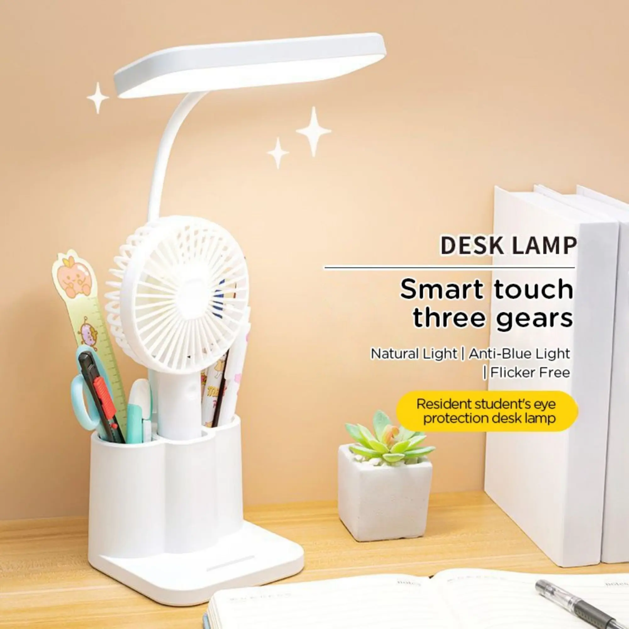 Pen Holder Desk Lamp Rechargeable Student Dormitory Children's Learning Eye Protection Lamp Desktop Reading Night Light 1pc led light desk lamp night light led desk lamp book light