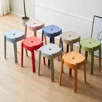 Home Stackable Modern Simple Cyclone Stool Living Room Dining Chair Stool Restaurant Nordic Style Plastic Stool