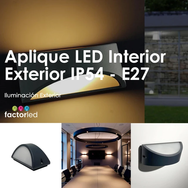 Pack x2 Apliques Led Exterior, 12W, 1200Lm, 20x10x10cm, IP54