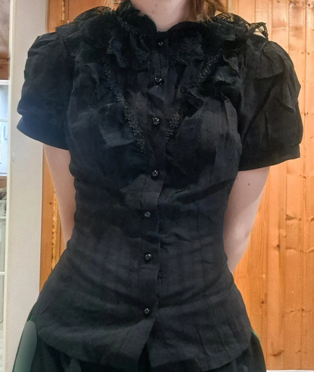 Black Ruffled Blouse - Gothic Aesthetic photo review