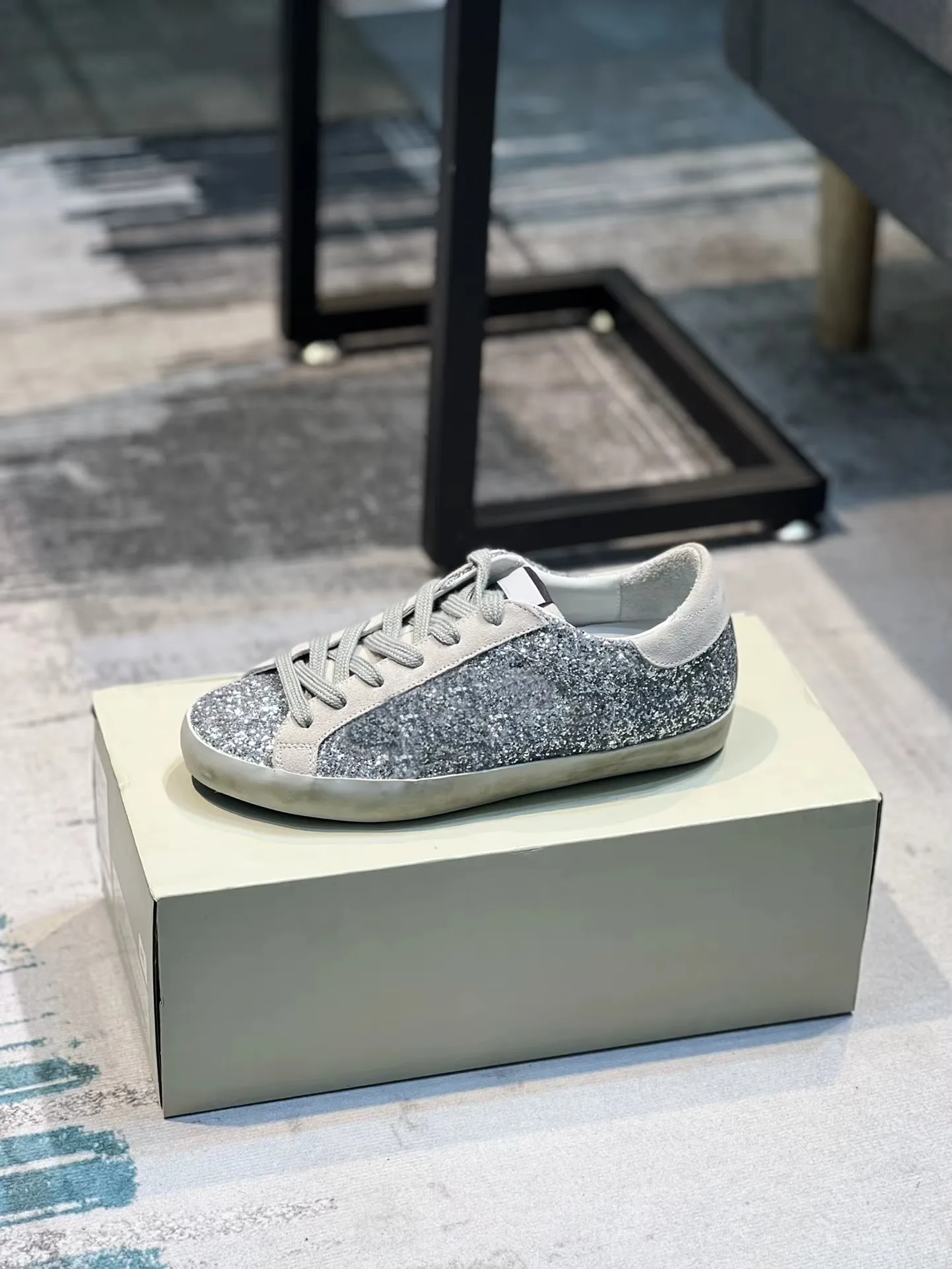 Classical GOLDEN Shoes Designer Women's GOOSE Sneakers Gold Silver Glitter Leopard Leather Graffiti Style Shoe 6