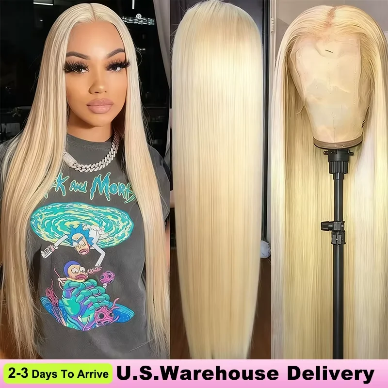Blonde 613 Straight Wigs Human Hair 13x6 HD Lace Front Human Hair Wigs 250%Density 613 Lace Front Brazilian Remy Wig 26 Inch