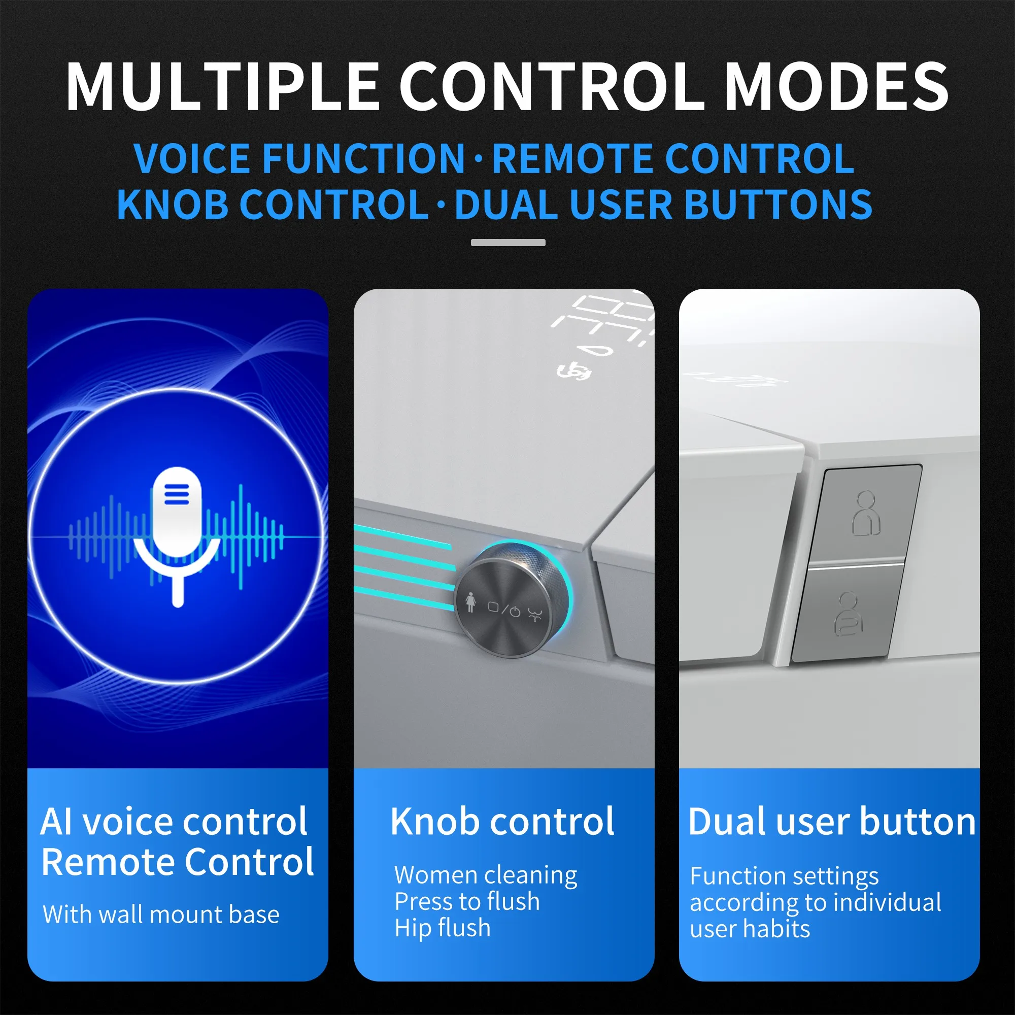 Elongated Smart Toilet with Bidet Built in, with Heated Seat，AUTO Open/Close Lid, Bidet Toilet Seat with AUTO Flush,Air Dry 6